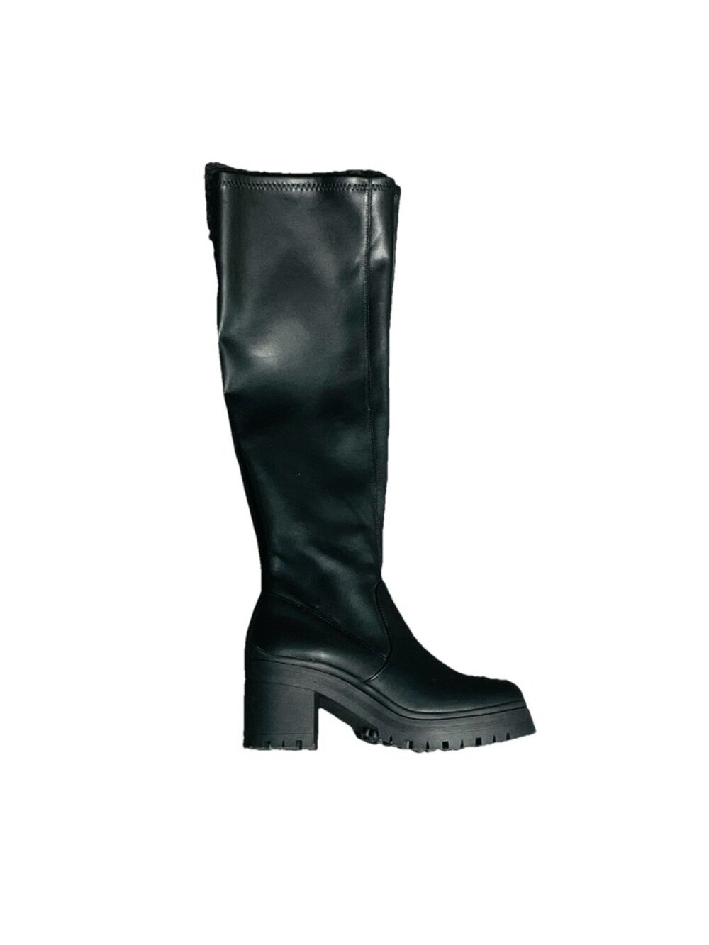 Madden Girl Womens Size 6.5 M Black Coretta Zip Comfort Knee High Heeled Boots